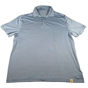 Rorie Whelan Golf Polo Mens XL Blue Striped Performance Short Sleeve Shirt